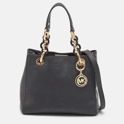 Pre-owned Michael Kors Black Leather Small Cynthia Tote