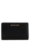 Michael Kors Foldable Textured Leather Wallet In Black