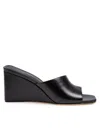 Michael Kors Merriam Wedge Leather Clogs In Black Color In Black