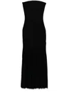 Michael Kors Tube Top Sheer Maxi Dress In Nero