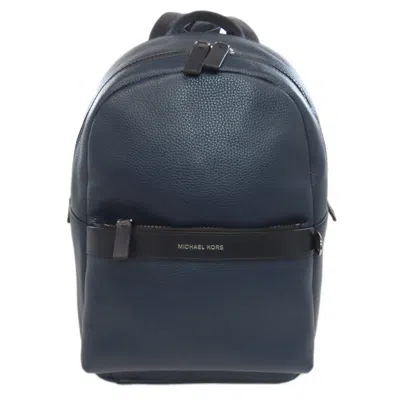 Pre-owned Michael Kors Black Navy Leather Backpack ()