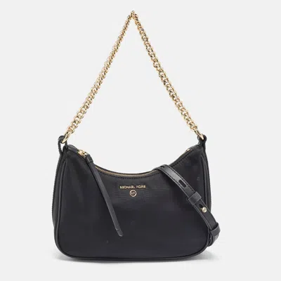 Pre-owned Michael Kors Black Nylon And Leather Gabardine Crossbody Bag