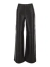 Michael Kors Black Pants With Belt Loops In Leather Woman