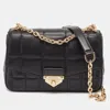 Michael Kors Black Quilted Leather Large Soho Chain Shoulder Bag In Black
