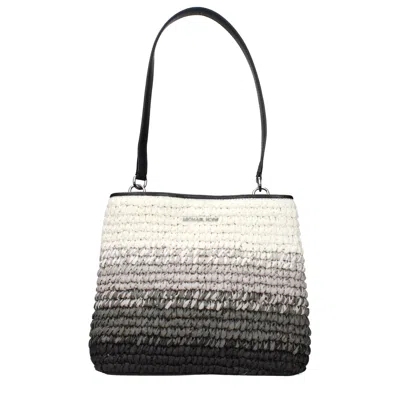Michael Kors Black Raffia Shoulder Bags In Pattern