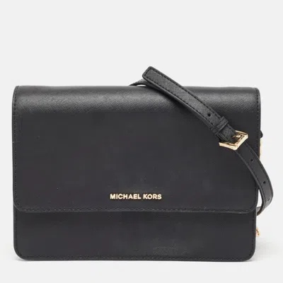 Pre-owned Michael Kors Black Saffiano Leather Large Daniela Crossbody Bag