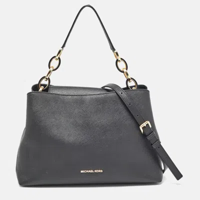 Pre-owned Michael Kors Black Saffiano Leather Portia Top Handle Bag