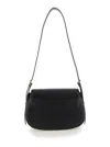 Michael Kors Black Shoulder Bag With Adjustable Shoulder Strap And Logo Lettering On The Front In Leather Woman In Black