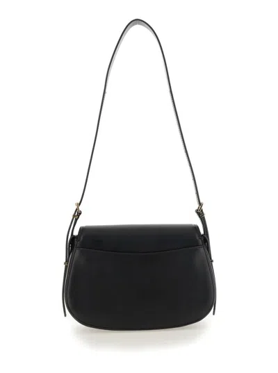 MICHAEL KORS BLACK SHOULDER BAG WITH ADJUSTABLE SHOULDER STRAP AND LOGO LETTERING ON THE FRONT IN LEATHER WOMAN