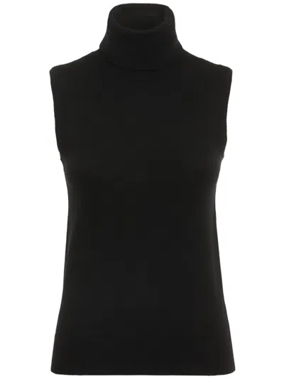 Michael Kors Black Sleeveless Sweater With High Collar