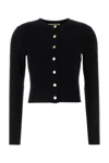 MICHAEL KORS BLACK STRETCH WOOL BLEND CARDIGAN