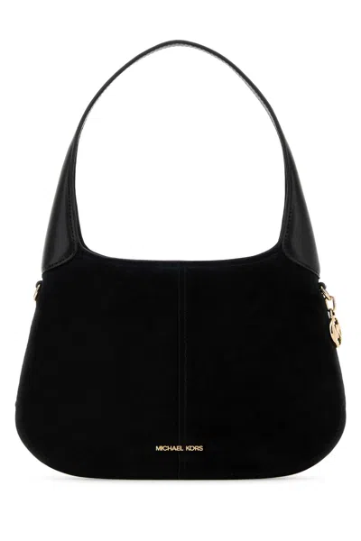 Michael Kors Black Suede Alice Shoulder Bag
