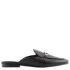 Michael Kors Black Tiffanie Leather Flat Mules In Black