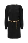 Michael Kors Mini Dress With Detachable Chain Belt In Black