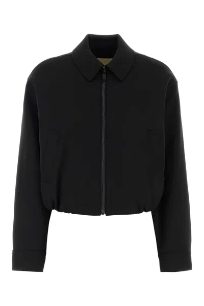 Michael Kors Black Twill Bomber Jacket