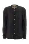 Michael Kors Ruffled Buttoned Shirt In Black