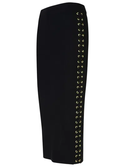Michael Kors Logo-plaque Skirt In Black