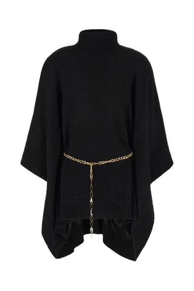 Michael Kors Logo Chain Poncho In Black