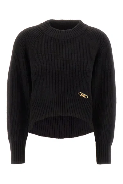 Michael Kors Black Wool Blend Sweater In Brown