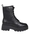 Michael Kors Blake Bootie Combat Boots In Black Leather In Black