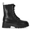 Michael Kors Lace-up Ankle Boots With Rubber Sole In Black