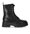 Michael Kors Blake Bootie Combat Boots In Black Leather In Black