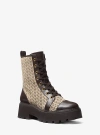 Michael Kors Blake Mk2000 Logo Jacquard Combat Boot In Black