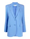 Michael Kors Collection Stretch Virgin Wool Blazer In Azul