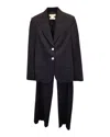 Michael Kors Blazer And Pants Suit Set In Black Cotton Wool In Black