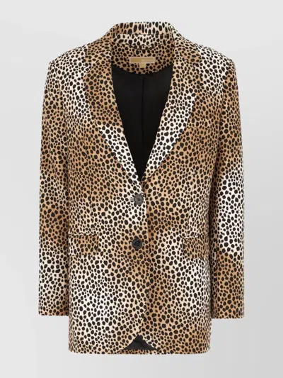 MICHAEL KORS BLAZER ANIMAL PRINT FRONT POCKETS