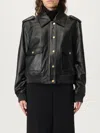Michael Kors Black Jacket With Classic Collar Ans Ribbed Elastic Trims In Black