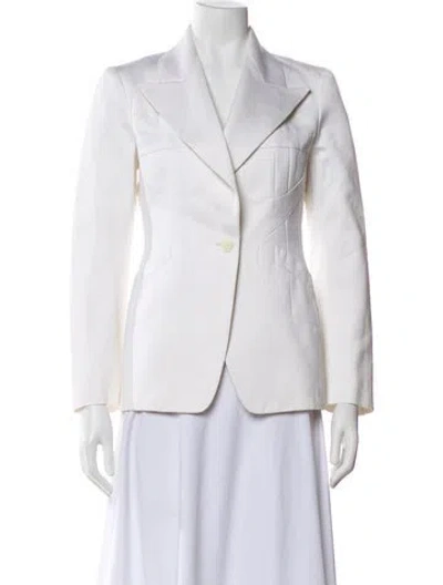 Pre-owned Michael Kors Blazer In White