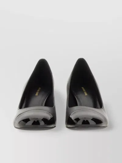Michael Kors Block Heel Round Toe Pumps With Patent Cap