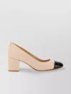 Michael Kors Block Heel Round Toe Two-tone Pumps