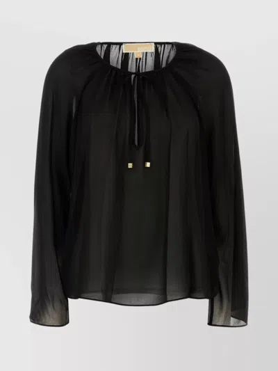 MICHAEL KORS BLOUSE GEORGETTE DRAWSTRING DETAIL