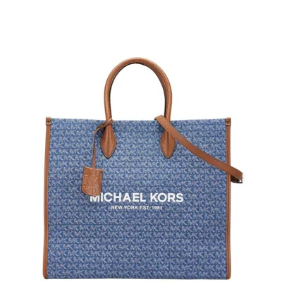 Pre-owned Michael Kors Blue Blue Leather Shoulder Bag Tote Bag () In Multi