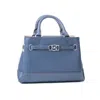 Michael Kors Blue Fur Handbag In Blue
