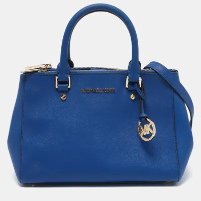 Pre-owned Michael Kors Blue Leather Medium Sutton Tote