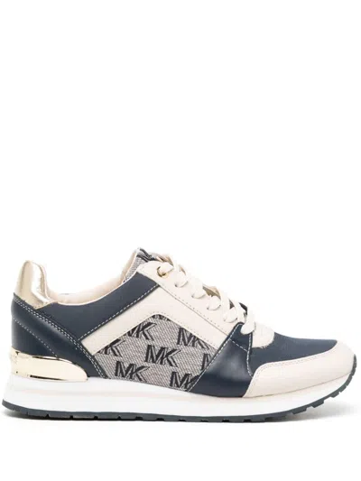 Michael Kors Blue Leather Sneakers In Multi