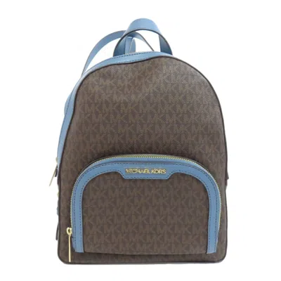 Pre-owned Michael Kors Blue Pvc Backpack () In Multi
