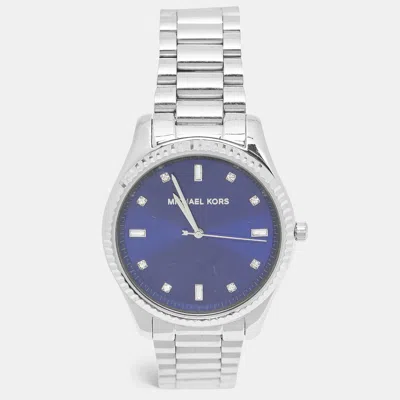 Pre-owned Michael Kors Blue Stainless Steel Blake Mk3225 Unisex Wristwatch 41.50 Mm