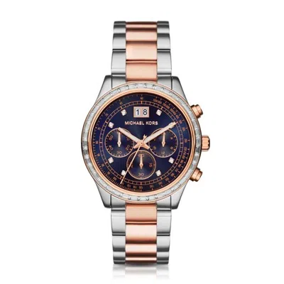 Michael Kors Blue Steel Watch In Metallic