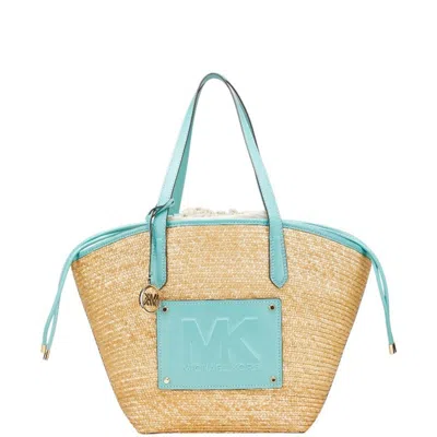 Pre-owned Michael Kors Blue Straw Leather Tote Bag () In Multi
