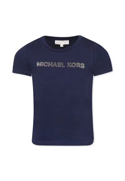 Michael Kors Kids' Blue T-shirt For Girl With Logo