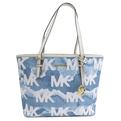 Pre-owned Michael Kors Blue White Pvc Tote Bag ()