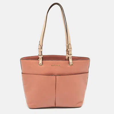 Pre-owned Michael Kors Blush Red Leather Bedford Tote