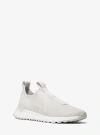 Michael Kors Bodie Logo Embossed Stretch Knit Slip-on Trainer In Grey
