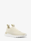 Michael Kors Bodie Metallic Knit Slip-on Sneaker In Gold