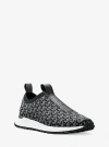 Michael Kors Bodie Metallic Logo Knit Slip-on Sneaker In Black