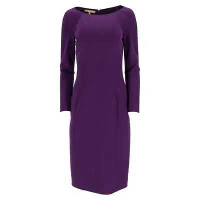 Michael Kors Bodycon Pencil Dress In Purple Virgin Wool